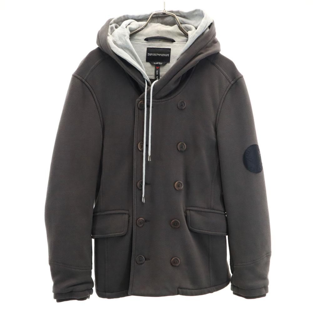 

Emporio Armani Layered Hooded pea coat S Fleece lining EASY FIT Men s Used