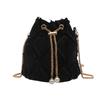 Chain Tassel Denim Crossbody Bag Handbag Cloth Shoulder Bag Elegant Denim Bucket Bag  Wedding