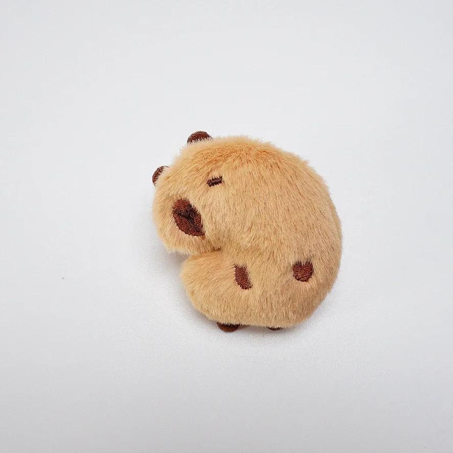 1/3pcs Cute Cartoon Capybara Plush Doll Brooch Bag Decoration Creative Fluffy Animals Stuffed Badge Pin For Women Birthday Gift