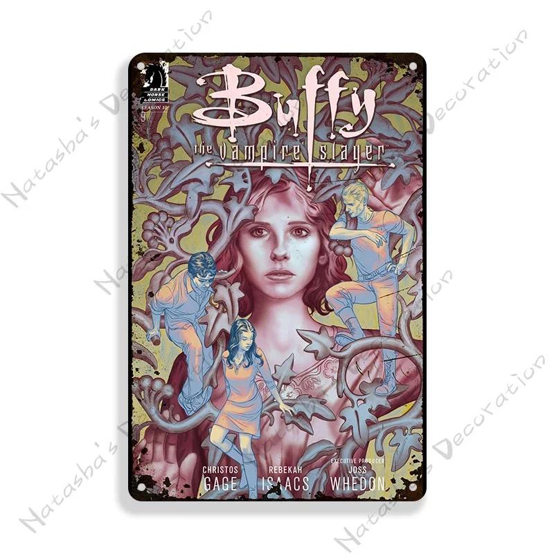 Buffy the Vampire Slayer Plakát Klasický TV kovový plakát Vintage kovová cedule Pánská jeskyně Garáž Kovová deska Průmyslová dekorace
