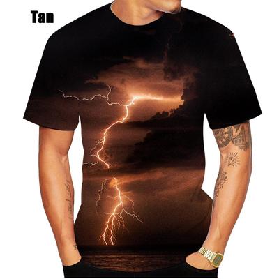 Mode Herren 3D Blitzdruck Kurzarm T-Shirt Hip Hop Streetwear Lässiges Oberteil Unisex
