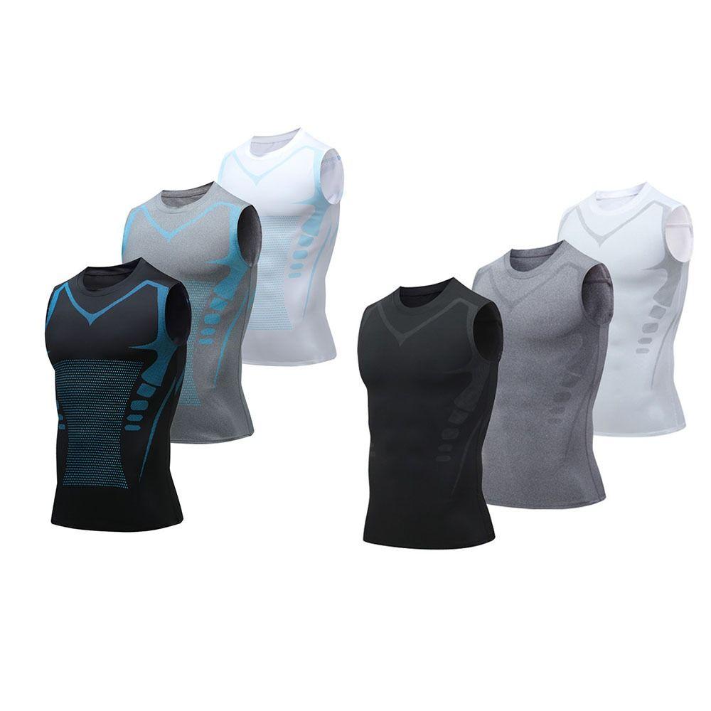Compression Men  Ice-Silk Slimming Vest Quick-Dry Shirts Tank Top  Basketball Train