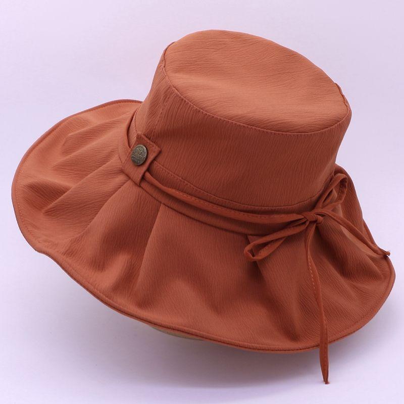 Sun Hat Bow Fisherman Hat Women's Summer Pleated Fabric Sunshade Hat
