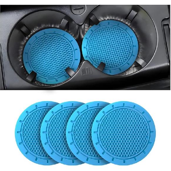 4 Pack Car Cup Holder Coaster, 2.75 Inch Diameter Non-Slip Universal Ert Coaster, Durable, Suitable For Most Car Interior, Car Accessory For Women