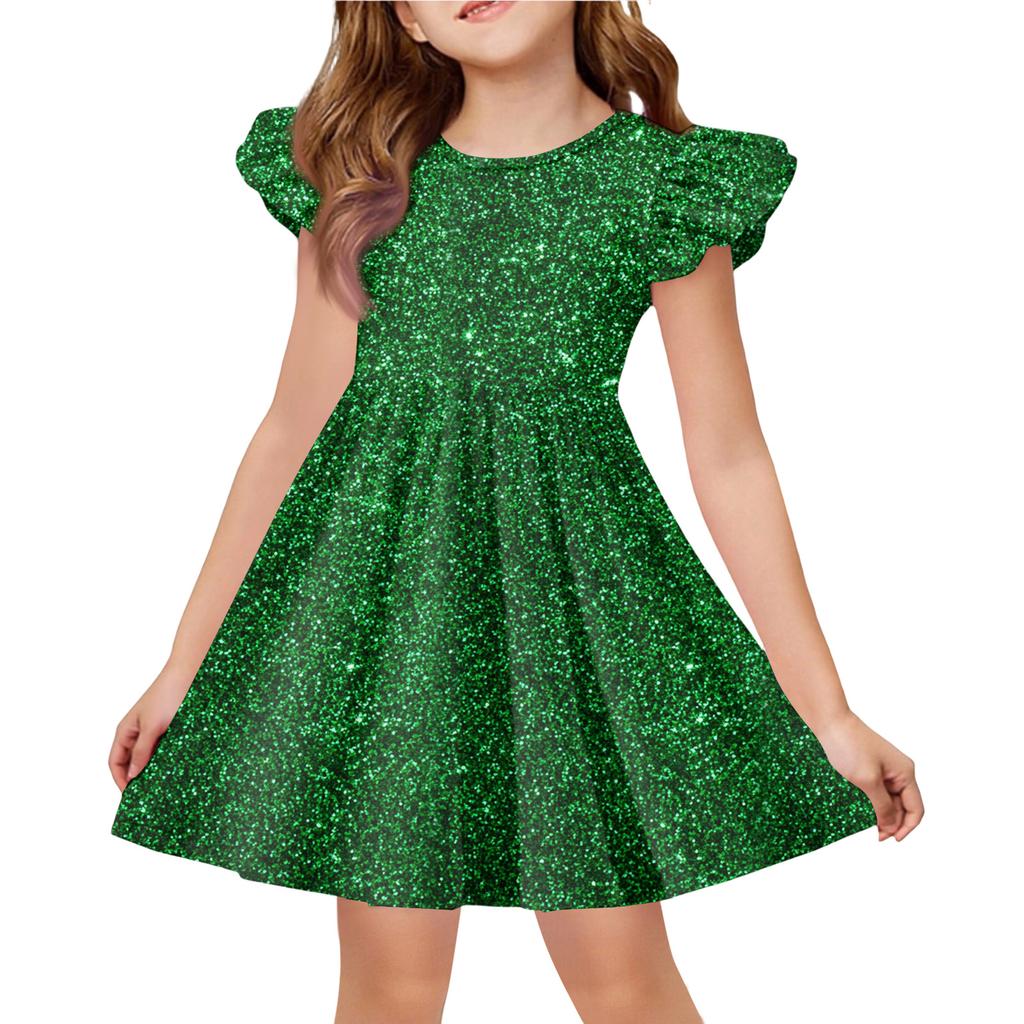 Girls' Summer Princess Dress - A-Line T-Shirt Dress St. Patrick's Day