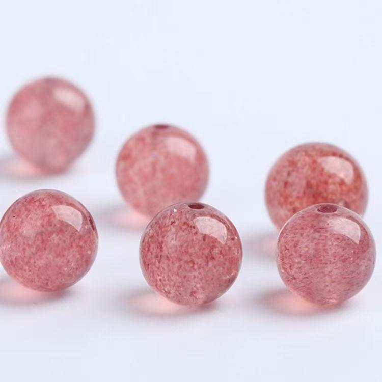 7A Strawberry Quartz Round Crystal Beads for DIY Jewelry Making - Bracelet, Necklace & Craft Accessories