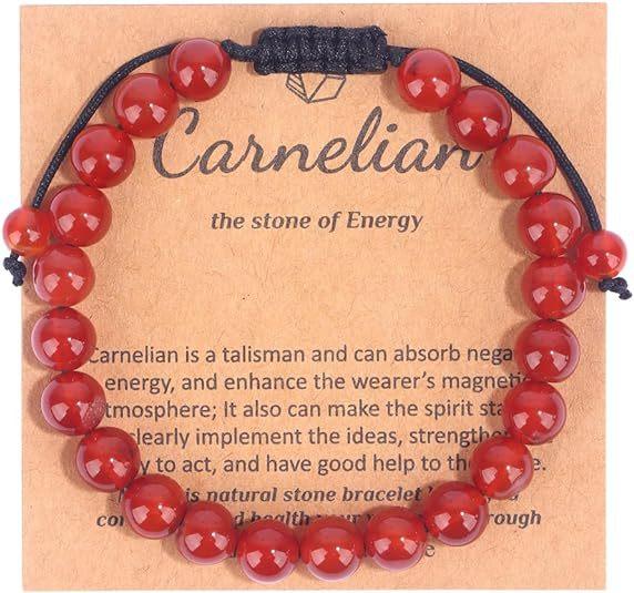 Hot Selling Natural Stone with Cardboard Beaded Elastic String Bracelet Crystal Agate Tiger Eye Stone Wholesale Bracelet Jewelry