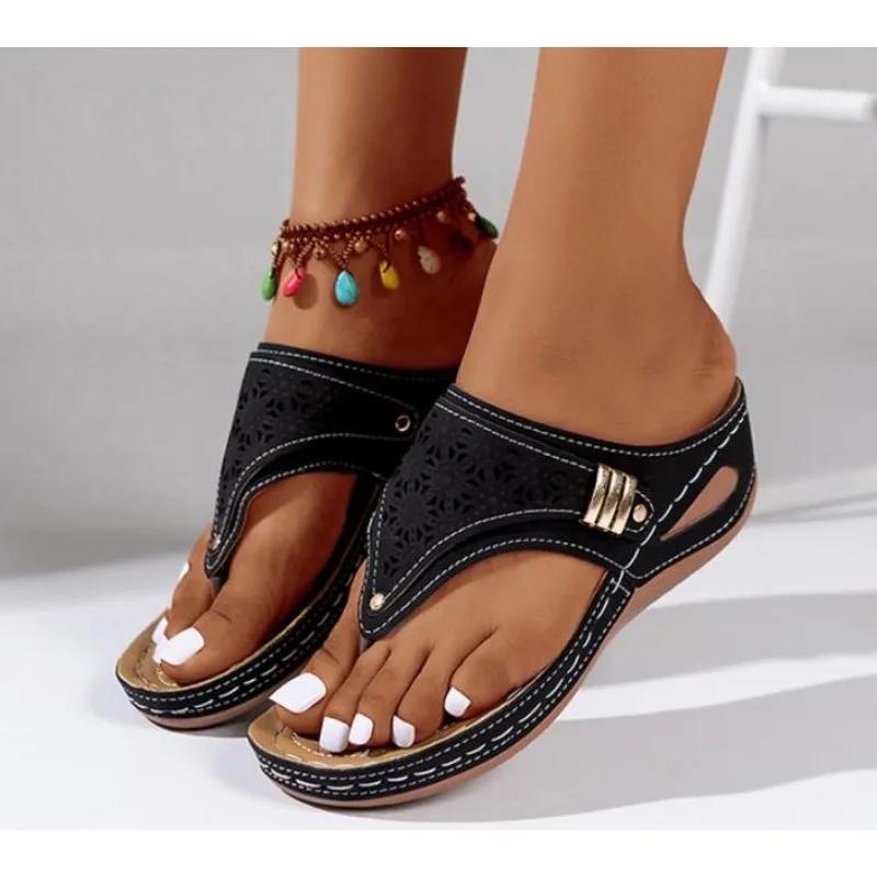 New Summer Platform Flip Flops Woman  Lightweight Clip Toe Wedge Sandals Woman Non Slip Casual Beach Slippers Plus Size 43