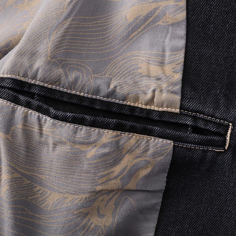 Men's Slim-Fit Denim Jacket - Spring/Autumn Business Casual, Thin Style for Middle-aged & Young
