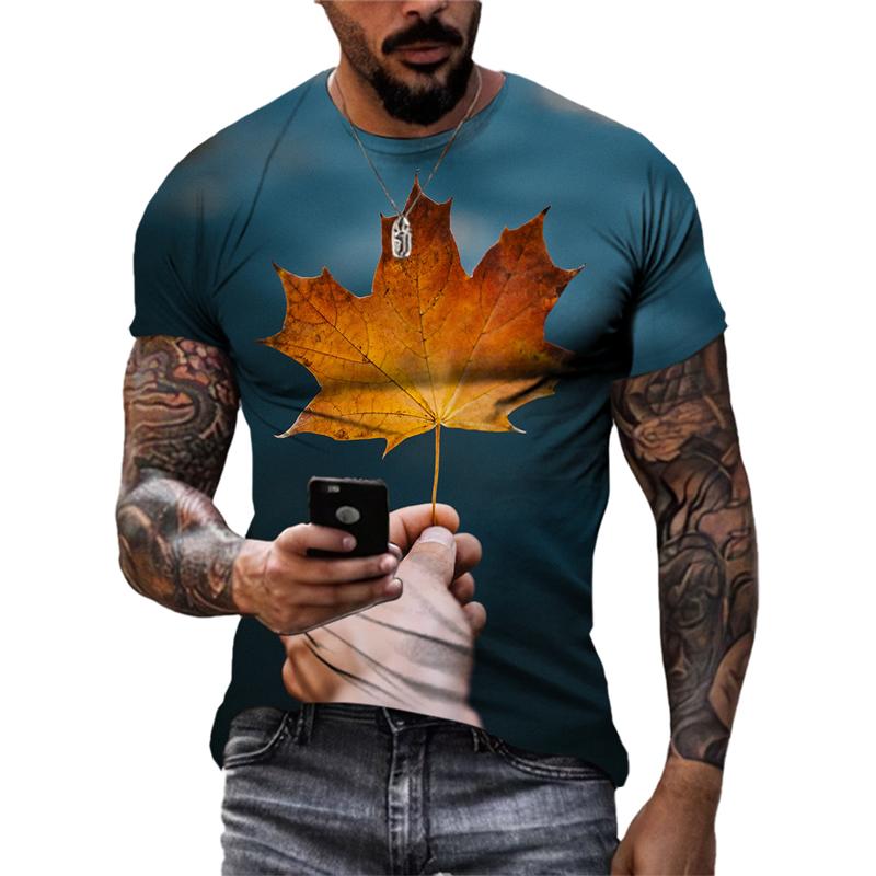 Neue Mode Herbst Landschaft grafik t-shirts Sommer Männer Casual Landschaft Muster Tees 3D Gedruckt Oansatz übergroßen t-shirt Tops