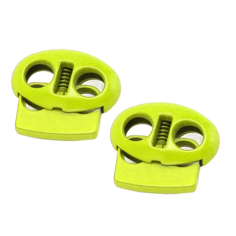 30pcs 17x15mm Spring Stopper Fasteners Double Hole Design Double Hole Toggles  For Drawstrings