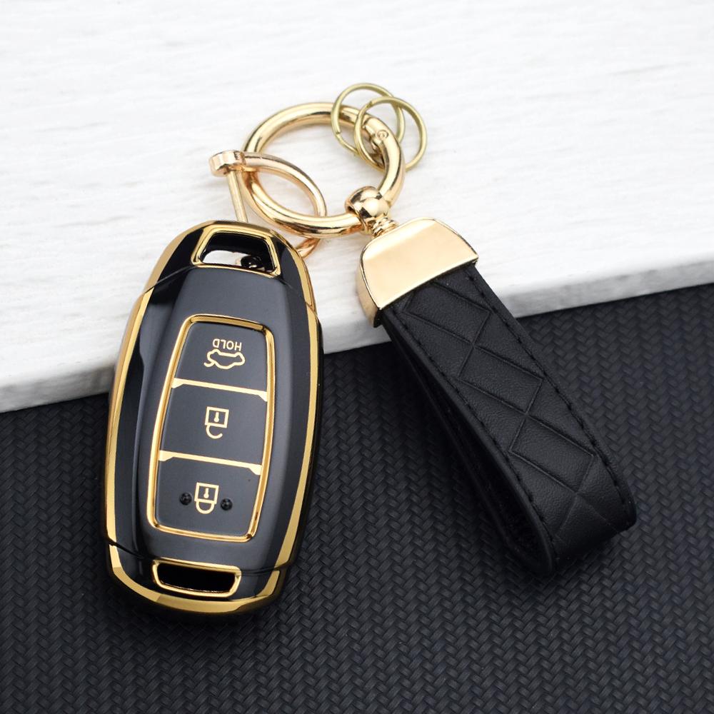 Tpu Car Key Fob Case Cover For Hyundai Elantra Grandeur Accent Solaris Sonata Palisade Kona Creta I20 I30 Ix35 Ix25 Key Chain