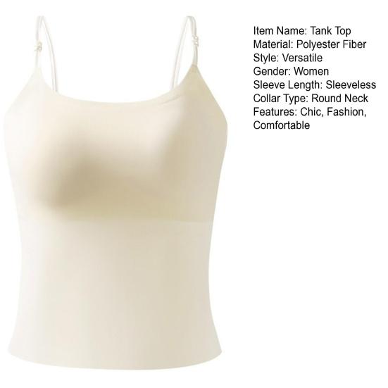 Dámská tílka s vestavěnou podprsenkou Polstrovaná Bez rukávů Na tenká ramínka Camisole topy Dvojitě podšité Letní Na večer Základní Cami trička
