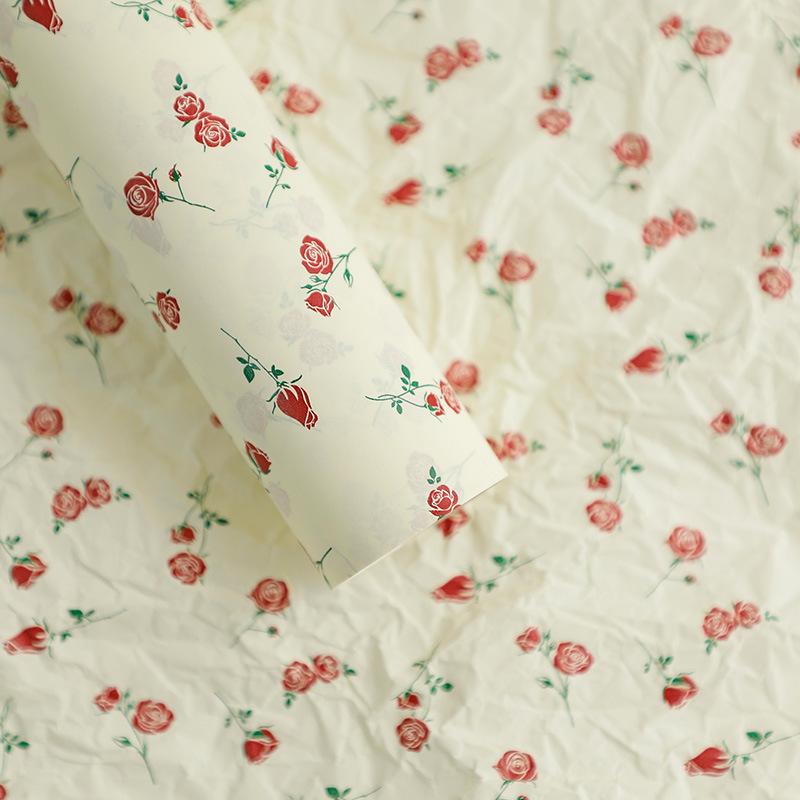 20PCS Bowknot Printed Snow Pear Paper Bouquet Packing Paper Hand-Kneaded Paper Flower Wrapping Paper Gift Packaging Supplies