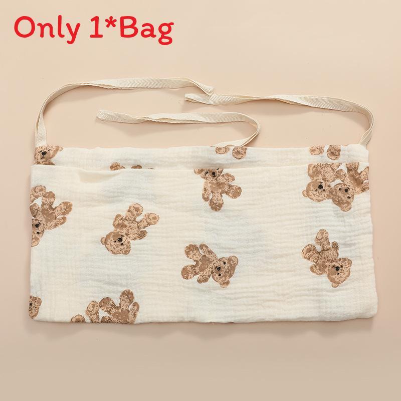 Baby Bedside Storage Bag With Double Pockets Made Of Cotton For Nursery Organization