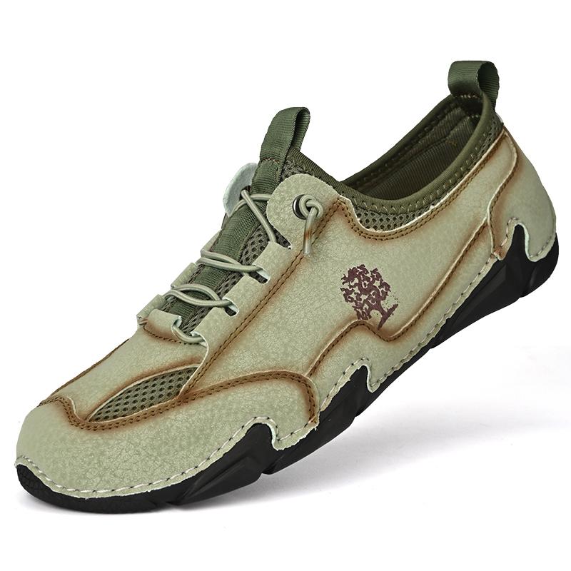 

Мужская удобная обувь для вождения 2024 года, новая дышащая мужская обувь без застежек, высококачественная мужская повседневная обувь, универсальные мужские туфли на плоской подошве 48 зелёный