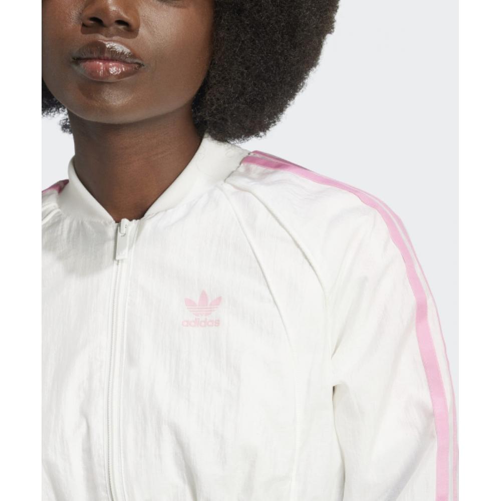 ★adidas★ Crop Track Top White Pink IW5485 Buy Adidas Crop Track Top White Pink Iw5485 at affordable