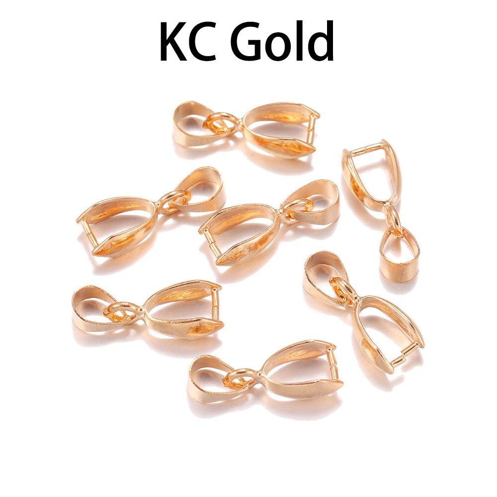 20pcs/lot Copper Plated Pendants Clasp Clips Charm Bail Beads Melon Seeds Buckle For DIY Jewelry Making Necklace Supplies