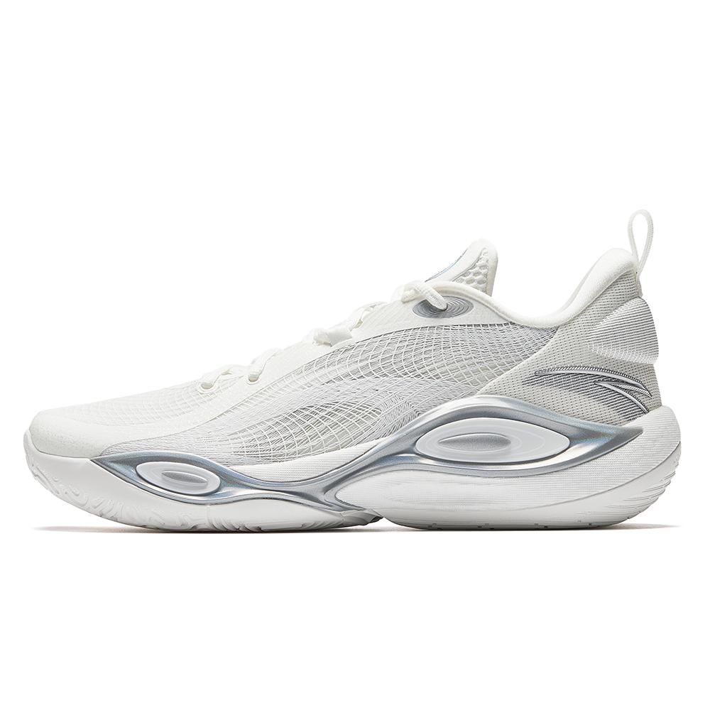 New Anta Cushioning Slip Resistant Low Top Basketball Shoes Men's Papyrus White 912521109-1