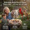 Nid d'oiseau en fibre d'alpaga fait main pour jardin Nid naturel biodégradable Remplissage Résistant aux intempéries Cadre métallique Nid d'oiseau de jardin rechargeable Facile à remplir Fourniture pour nidification