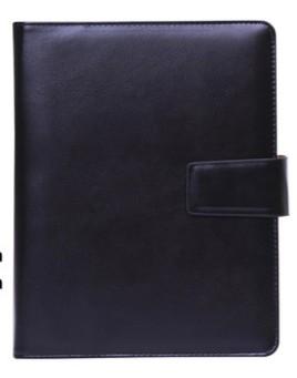 A5 6-Ring Notebook with 100 Sheets PU Leather Spiral Bound College Diary Featuring Phone Holder and Pockets Style Loose-leaf