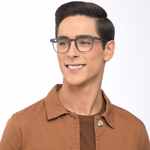 HUSTLR Lenskart | Zero Power Bluecut & Antiglare Computer Eyeglasses | Full Rim Square Shape | As Seen On Shark Tank | For Men & Women | Large |