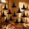 Ghost Pumpkin Bat Decor Accessories 12Pcs Halloween Witch Hat Hanging Ornaments Paper Banner Decorations Decorative Ornaments Spooky Party
