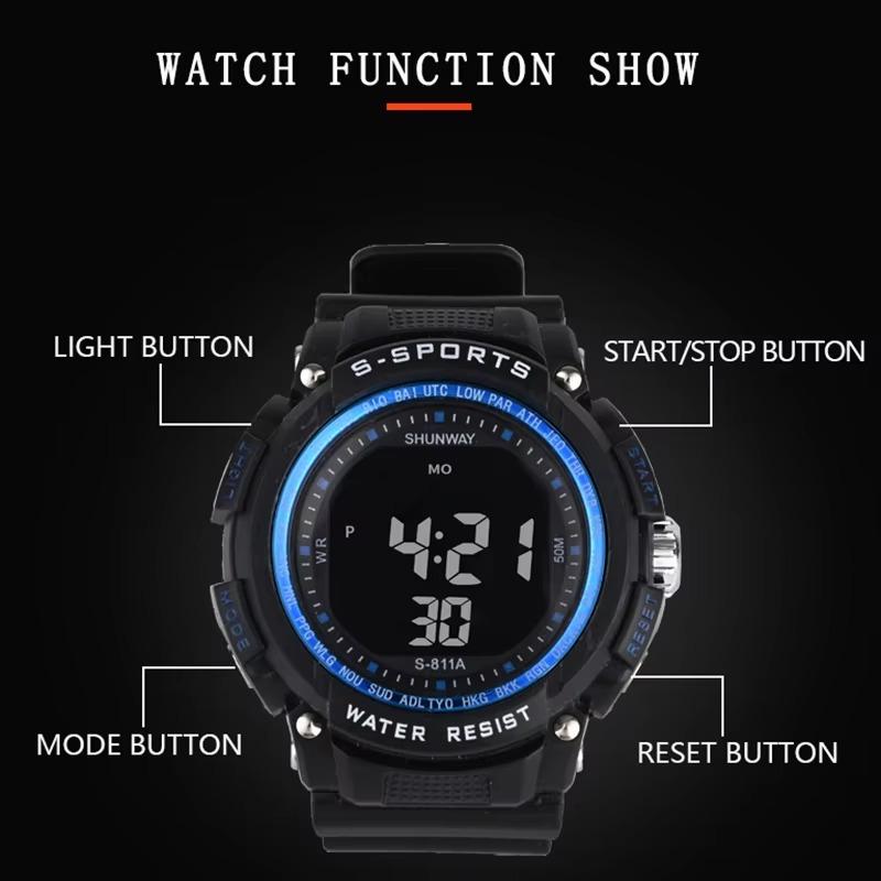 UTHAI CE34 sports digital men's watch electronic clock watch 50 meter waterproof watchs night light stopwatch clock gift