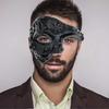 Metal Cyborg Mask, Masquerade Mask For Halloween Costume Party/phantom Of The Opera/mardi Gras Ball - Pjun