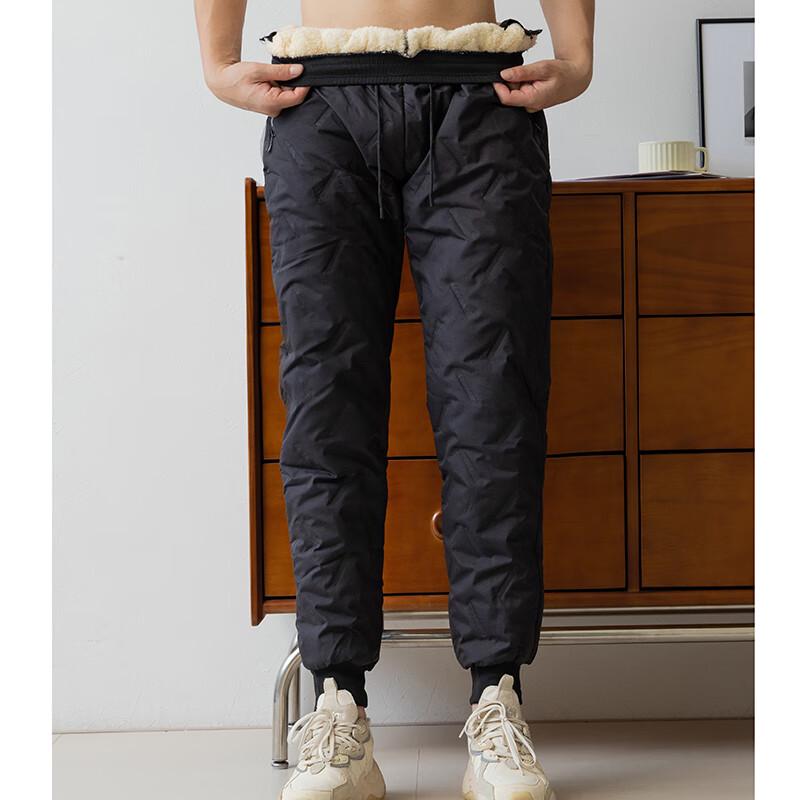 LANGSHA Men's Windproof Fleece-Lined Thermal Joggers