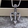 **European Retro Trident Pendant Necklace In Stainless Steel**