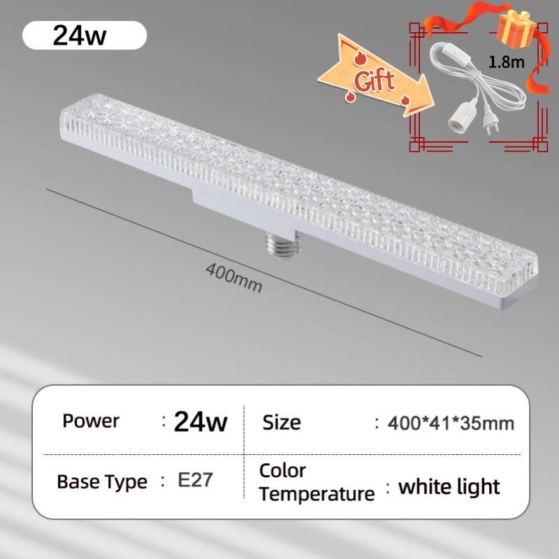

Светодиодный настенный светильник-полоска Патрон для лампы E27 украшения для дома настенный светильник для помещений подвесной светильник спальня столовая энергосберегающие светильники 40CM(24w)-White Light