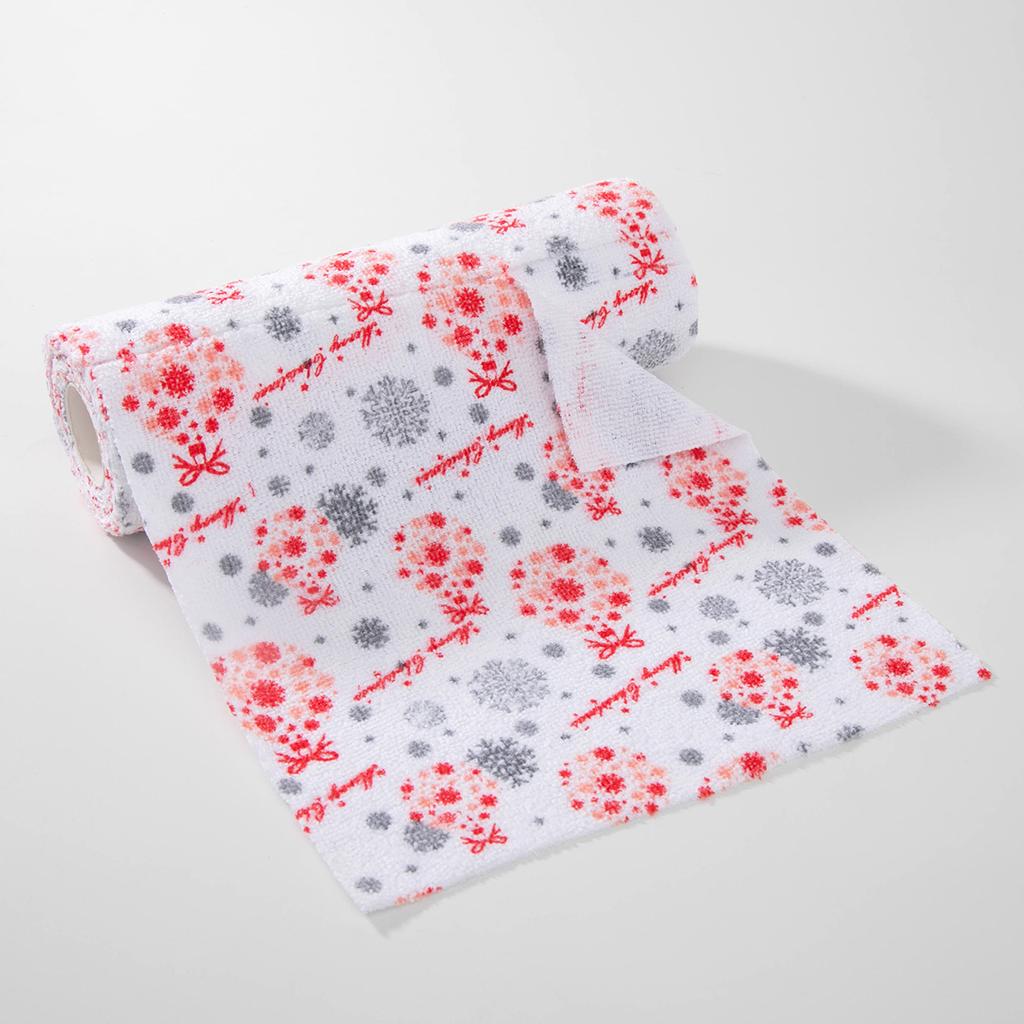 Christmas hand-torn rag, English plastic-sealed kitchen lazy rag, multifunctional housework cleaning towel