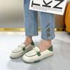 Soft Leather Little White Shoes Women's 2025 New Soft-soled Single Shoes Two Wear Doudou Shoes Women's One Pedal Loafers Comfortable Flat Bottom