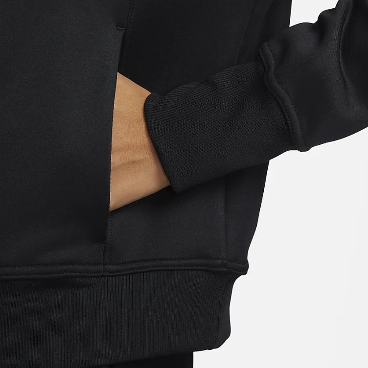 Nike Therma-Fit One Printed Stand Collar Half-Zip Casual Long Sleeve Sweatshirt Women Sweatshirt Black FB5170-010