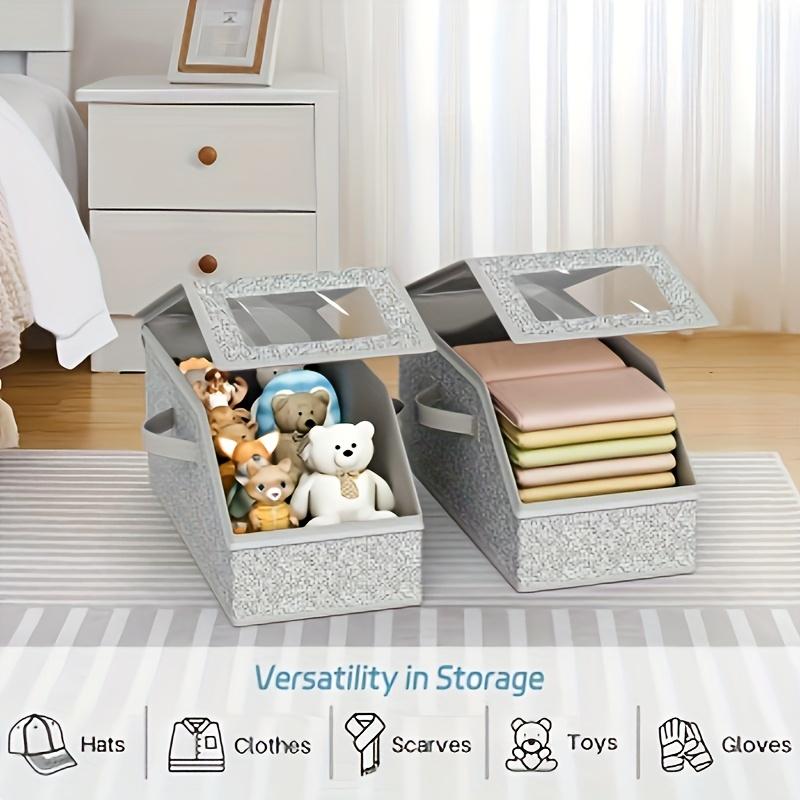 Stackable Baseball Cap Storage Box, Transparent Window, Sturdy Cardboard Hat Box for Underwear, Socks, Toys, Suitable for Men