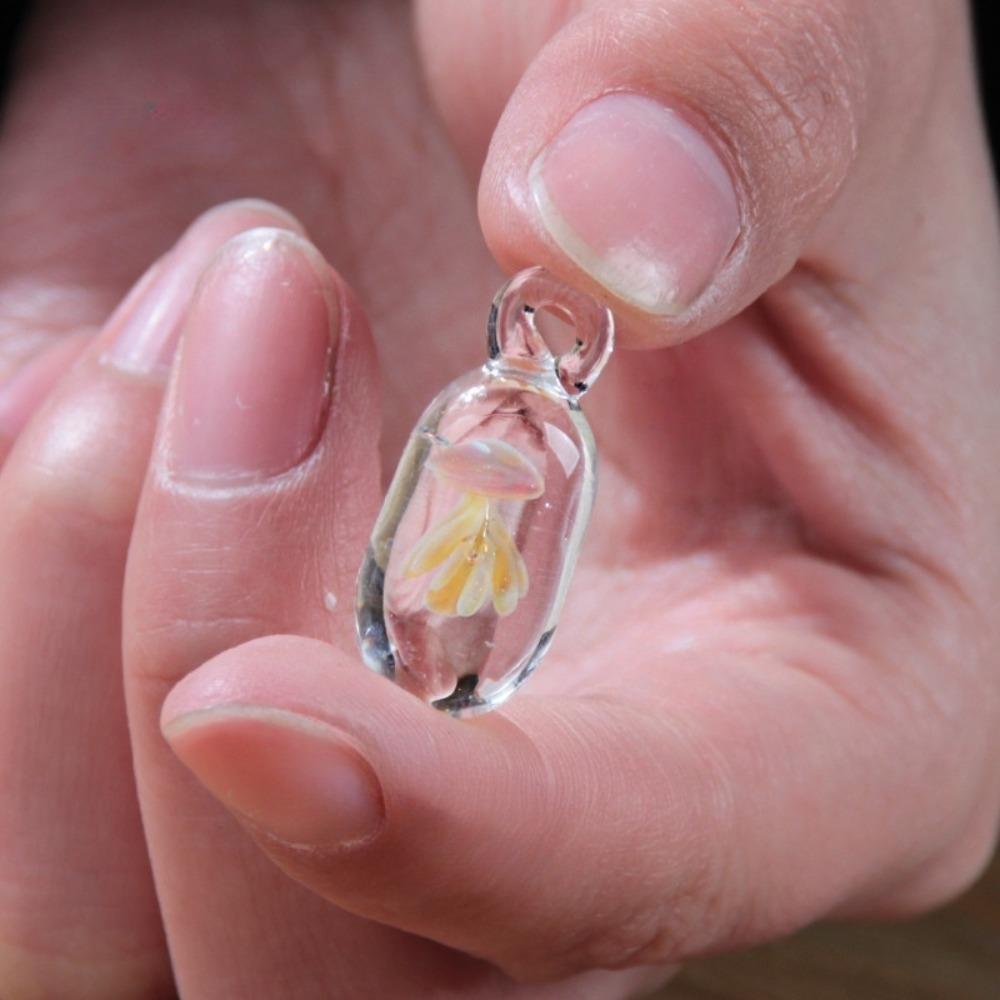 Coloured Glaze Glassy Jellyfish Necklace Dreamlike Ocean Style Chain Choker  Gift