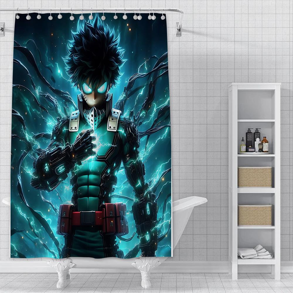 

Shower Curtain Waterproof Polyester Fabric Paint Colorful Bath Curtains My Hero Academia Deku Home Bathroom Decor With Hook W60H190(CM)-1 Pcs