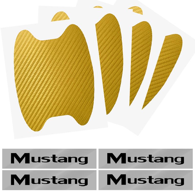 Car Door Sticker Carbon Fiber Scratches Auto Handle Protection Film For Ford Mustang Spoiler Shelby GT 350 500 Cobra E Focus 2 3 MK3 Kuga