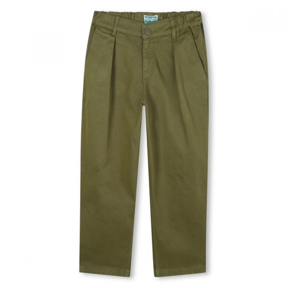 Kenzo Kids Cotton Pants Color Khaki Model 25fw Z256afp411 Khaki/12Age_150CM