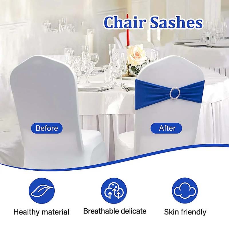 20Pcs Knot Bow Chair Strap Cover Band Ribbons Chair Tie Backs for Party Banquet Decor Wedding Decoration Elastic Band Buckle Decoration Props Slider