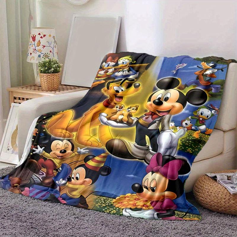 

1 шт., Різдвяна ковдра з Міккі Маусом та Друзями від Disney, М який плед для декору дому, Покривало на диван, Для використання на вулиці, Подорожей 80cmx120cm