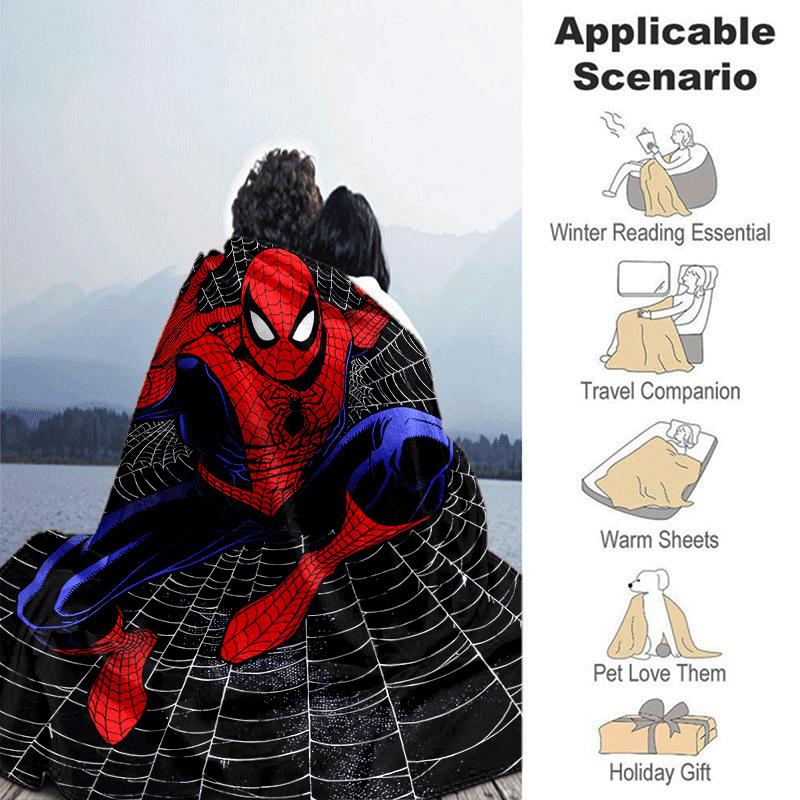1pc Spider-Man Printing Blanket - Soft, All-Season Throw for Office Blanket,  | Personalized Gift with Adorable Cartoon Design