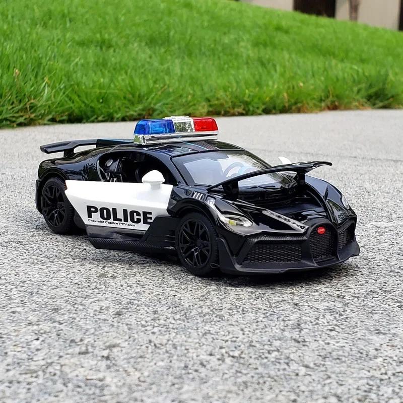 

1:32 Bugatti Lavoiturenoire Alloy Sports Car Model Diecast Metal Toy Police Vehicles Car Model Sound and Light Children Toy Gift чорний
