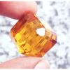 Fabulous Brazilian Orange Topaz A+ Natural Cube Cut 94-96 Ct Certified Gemstone