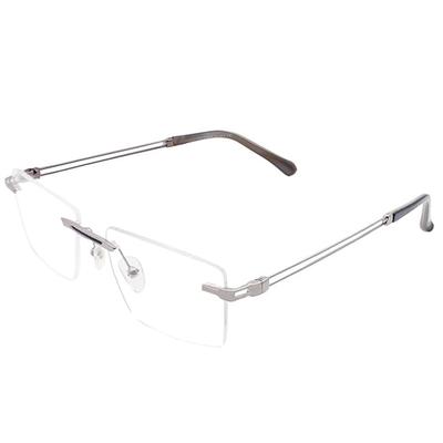 RSINC Unisex Rimless Metal Frame | Eyeglass Optical for Men and Women,  EA Silver Grey Black - 10893J 02 54-17-145 | BR 5 EA 10893J C2 BR 5