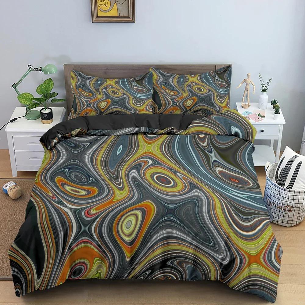 Abstract Bedding Set Marble Texture Pattern Duvet Cover 3D Comforter Covers Single Twin King Quilt Cover With Pillowcase