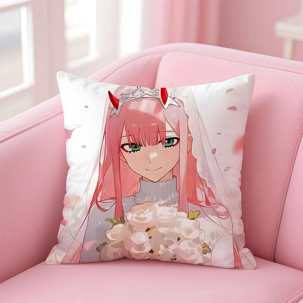 D-DARLING in the F-FRANXX Anime Cushion Cover Home & Car Multi-Scene Pillow Cover - Reversible, Soft & Durable for Daily Use