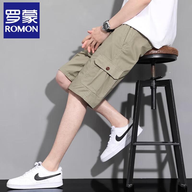 Romou Men's American Workwear Casual Cotton Shorts