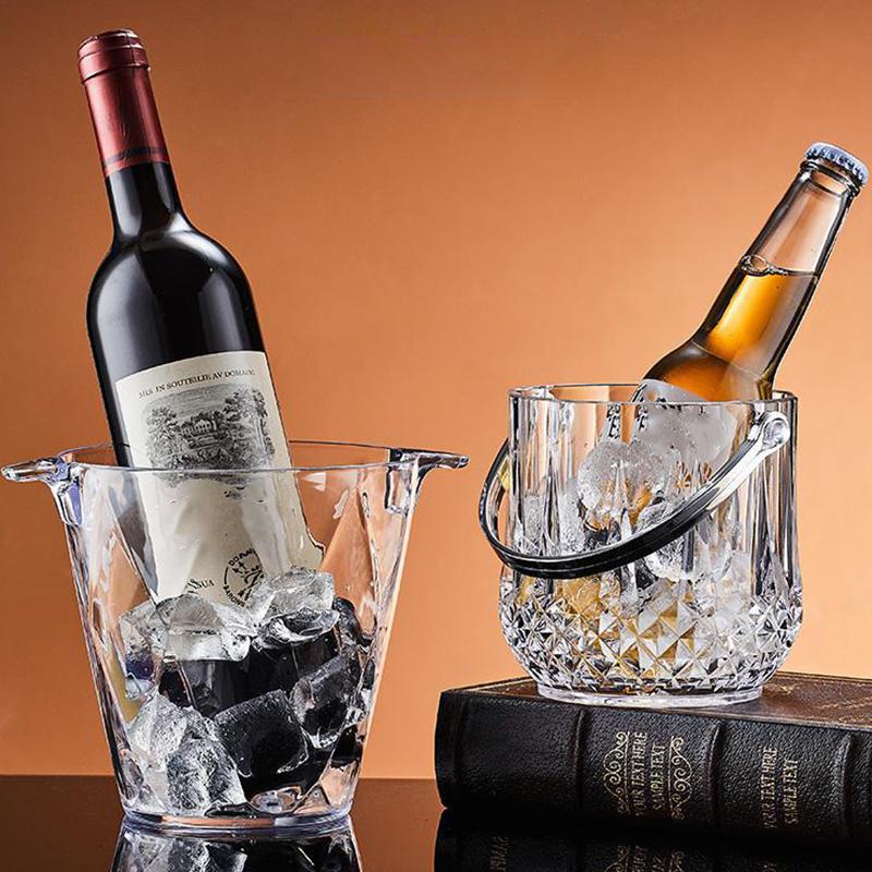 Transparent Wine Ice Cooler For Party Home Whisky Ice Bucket Ice Champagne Bucket Thermal Beer Bucket Bar Accessories